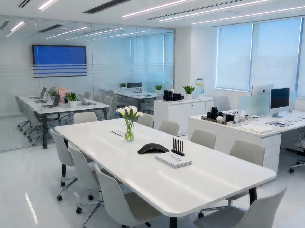 Pristine clean modern office in downtown Toronto after PCM Cleaning Services