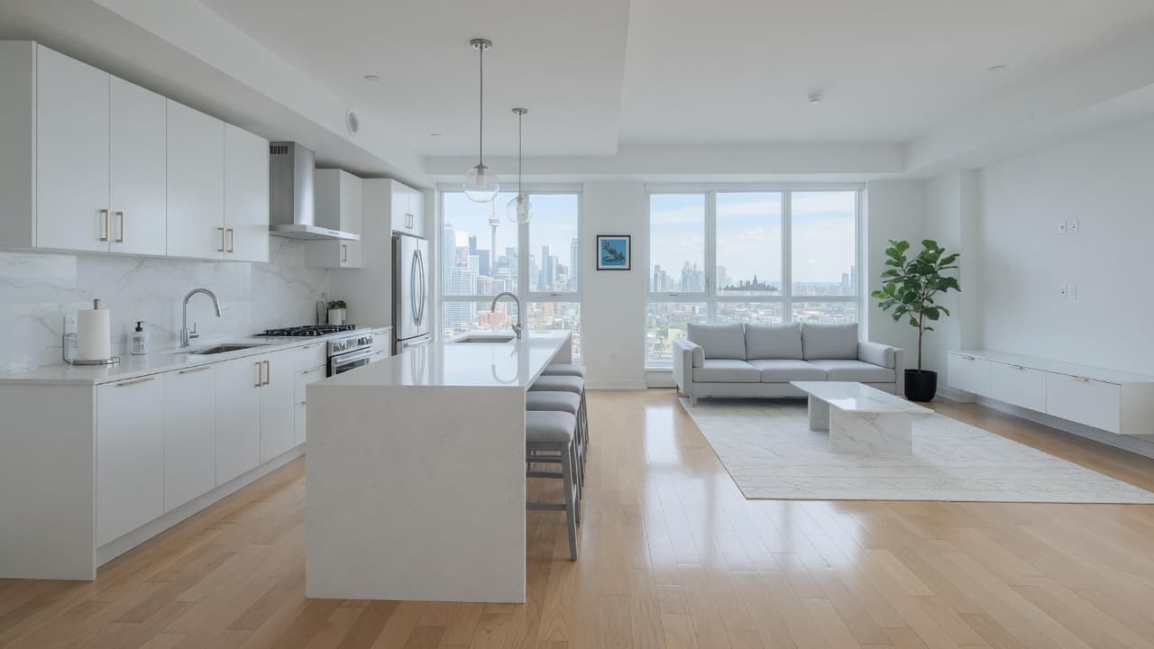 Professional residential cleaning in a bright Toronto family home in Leaside after service by Pro City Maids - GTA homes