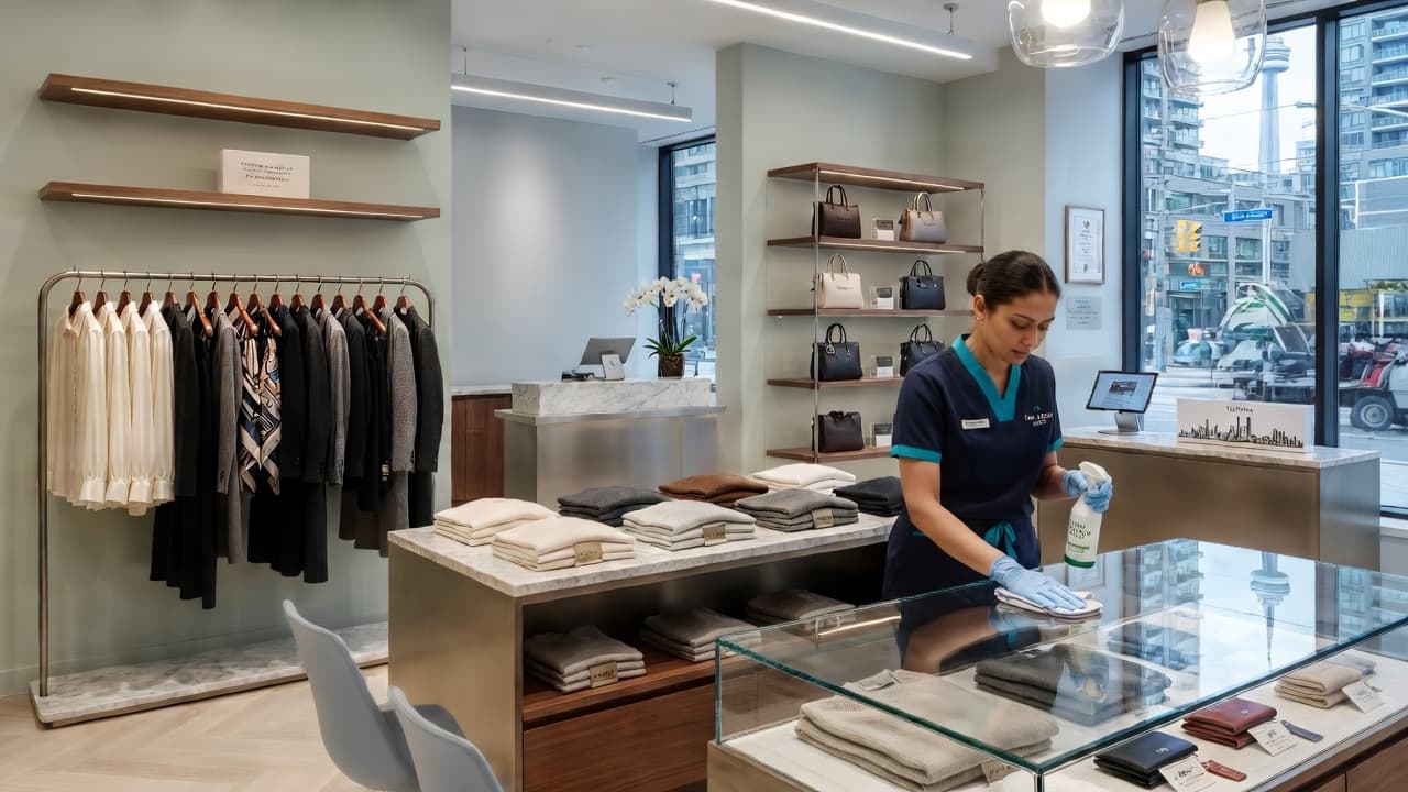 Spotless high-end retail store interior cleaned by PCM Cleaning Services
